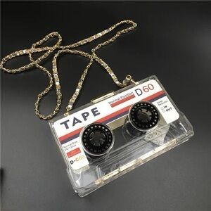 Clear Cassette Tape Crossbody Bag
